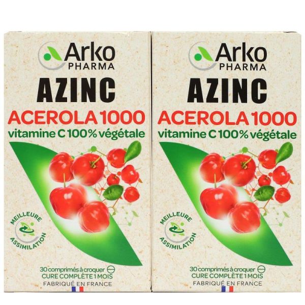 Azinc Vegetal Acerola 1000 Cpr30X2