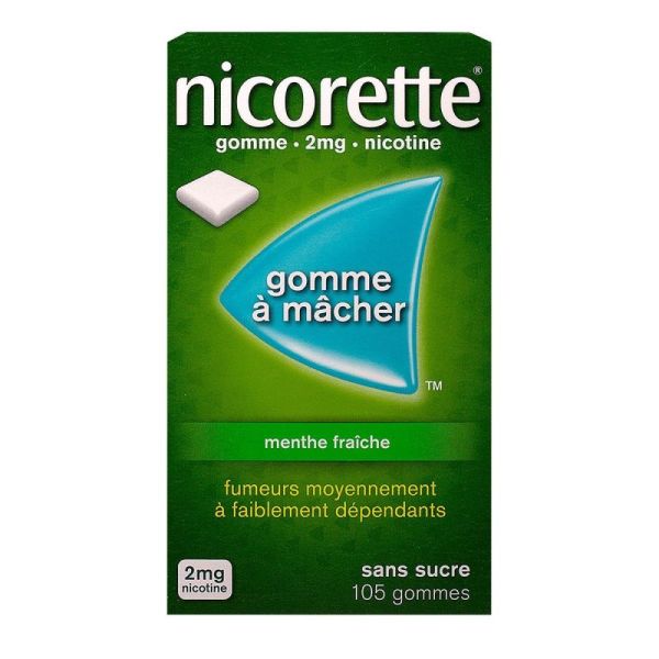 Nicorette 2Mg Gom Méd Ss Suc Ment Plq/105Gom